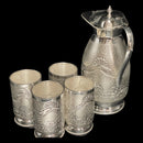 925 Sterling Silver Hallmarked 850ml Water Pitcher & 200ml Four Tumbler Set
