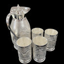 925 Sterling Silver Hallmarked 850ml Water Pitcher & 200ml Four Tumbler Set