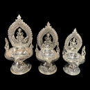 925 Sterling Silver Hallmarked Antique Style BIG Lakshmi / Kamakshi Solid Deepak (Diya) -