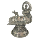 925 Sterling Silver Hallmarked Antique Style Lakshmi / Kamakshi Solid BIG Deepak (Diya) -