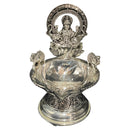 925 Sterling Silver Hallmarked Antique Style Lakshmi / Kamakshi Solid BIG Deepak (Diya) -
