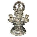 925 Sterling Silver Hallmarked Antique Style Lakshmi / Kamakshi Solid BIG Deepak (Diya) -