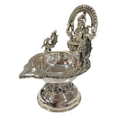 925 Sterling Silver Hallmarked Antique Style Lakshmi / Kamakshi Solid Diya  -