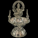 925 Sterling Silver Hallmarked Antique Style Lakshmi / Kamakshi Solid Diya  -
