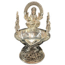 925 Sterling Silver Hallmarked Antique Style Lakshmi / Kamakshi Solid Diya  -