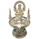 925 Sterling Silver Hallmarked Antique Style Lakshmi / Kamakshi Solid Diya  -