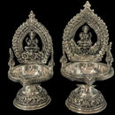 925 Sterling Silver Hallmarked Antique Style BIG Lakshmi / Kamakshi Solid Deepak (Diya) -