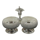 925 Sterling Silver 3.0x1.5 inch Hallmarked Kumkum / Puja Two bowl set  - 3.0x1.5x2 Style