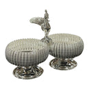 925 Sterling Silver 3.0x1.5 inch Hallmarked Kumkum / Puja Two bowl set  - 3.0x1.5x2 Style