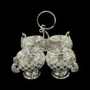 925 Sterling Silver 3.5x3.5 inch Kumkum / Puja bowl Four Pot Set  - 3.5x3.5x4 Style