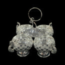 925 Sterling Silver 3.5x3.5 inch Kumkum / Puja bowl Four Pot Set  - 3.5x3.5x4 Style