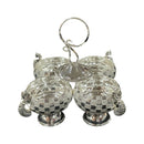 925 Sterling Silver 3.5x3.5 inch Kumkum / Puja bowl Four Pot Set  - 3.5x3.5x4 Style