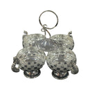 925 Sterling Silver 3.5x3.5 inch Kumkum / Puja bowl Four Pot Set  - 3.5x3.5x4 Style