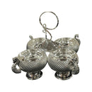 925 Sterling Silver 3.5x3.5 Kumkum / Puja bowl Four Pot Set  - 3.5x3.5x4 Style