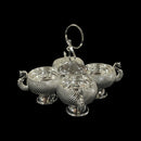 925 Sterling Silver 3.5x3.5 Kumkum / Puja bowl Four Pot Set  - 3.5x3.5x4 Style