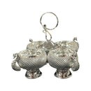 925 Sterling Silver 3.5x3.5 Kumkum / Puja bowl Four Pot Set  - 3.5x3.5x4 Style