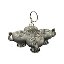 925 Sterling Silver 3.5x3.5 Kumkum / Puja bowl Four Pot Set  - 3.5x3.5x4 Style