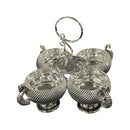 925 Sterling Silver 3.5x3.5 Kumkum / Puja bowl Four Pot Set  - 3.5x3.5x4 Style