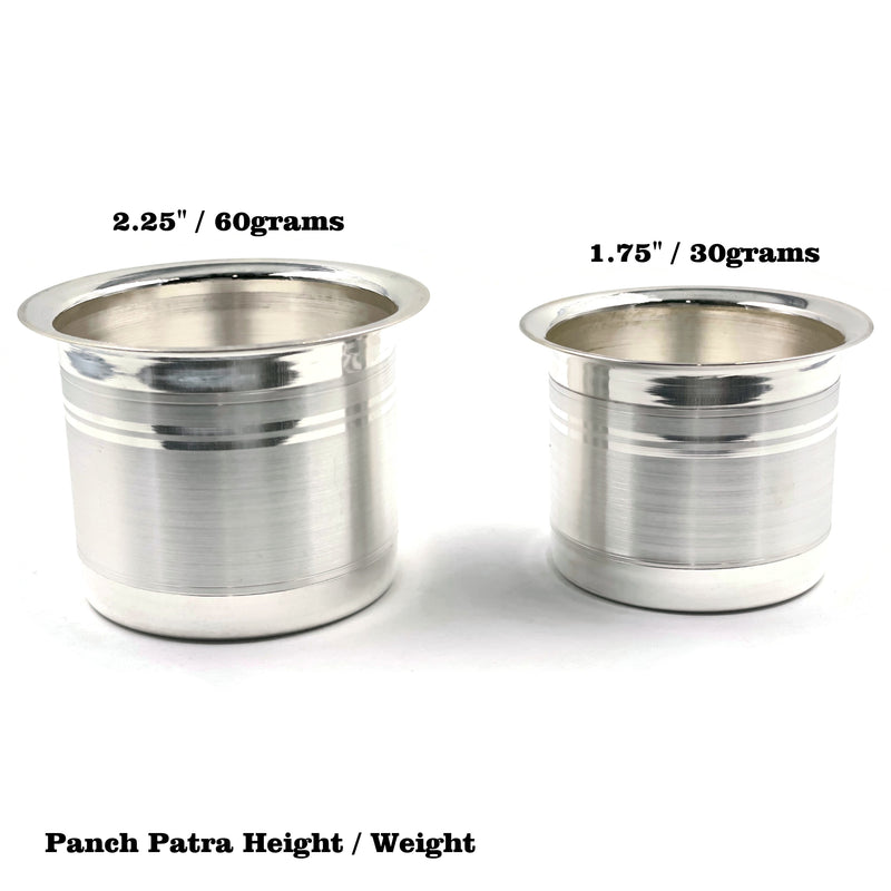 999 Pure Silver Hallmarked Puja PanchPatra / Channa Mitra Kalash - Style