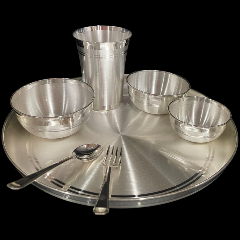 999 Pure Silver 11.0-Inch Hallmarked Exclusive Designer Dinner Set - Set