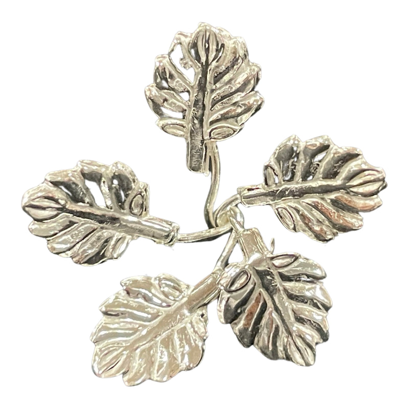 750 Silver Religious Tulsi / Basil Leaves (Set of 10 branches) Set - Style
