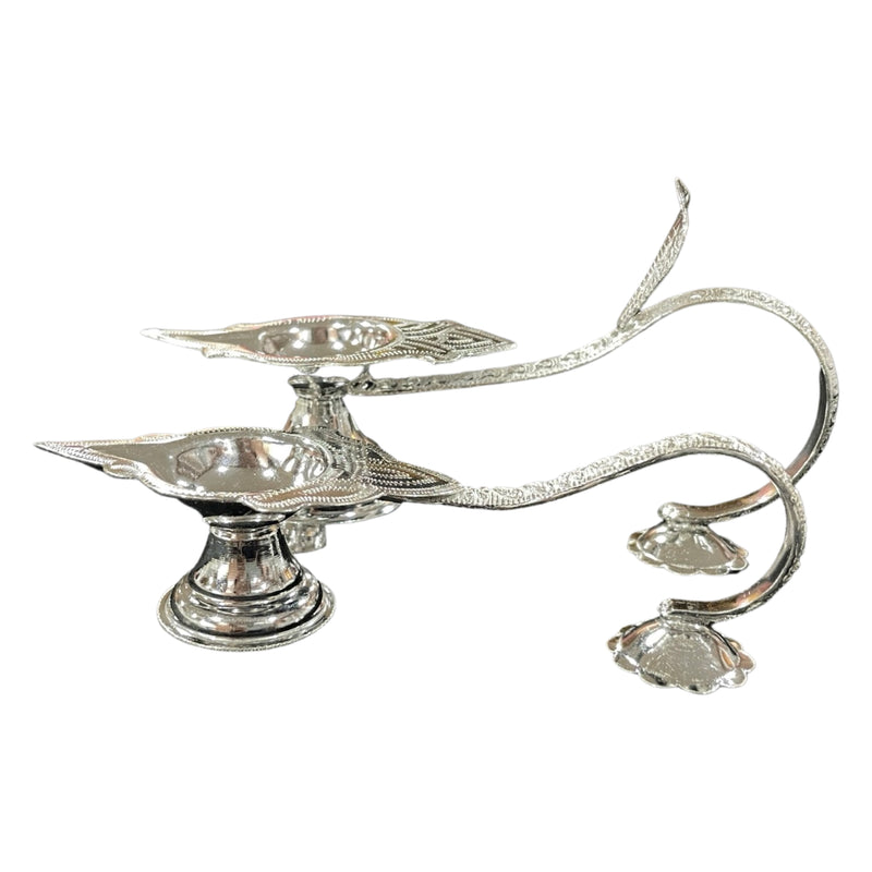 925 Sterling Silver Hallmarked Aarti Deepak Stand - Style