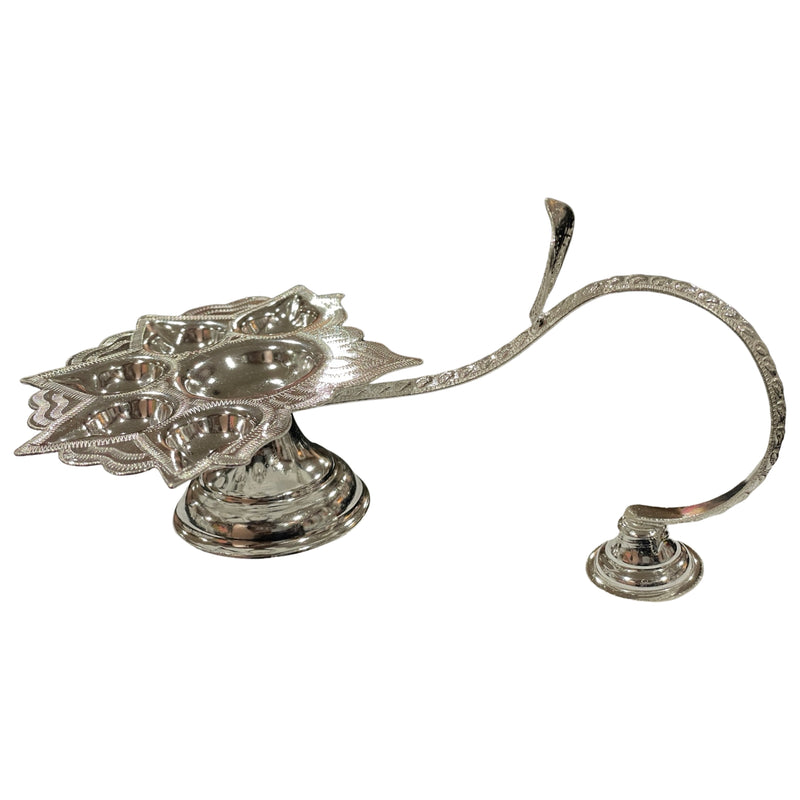 925 Sterling Silver Hallmarked Pancha Aarti / Harathi stand- Style