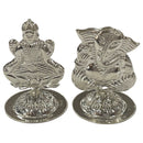 925 Sterling Silver Ganesha & Lakshmi Incense Stick Holder / Agarbatti Stand Pair - Style