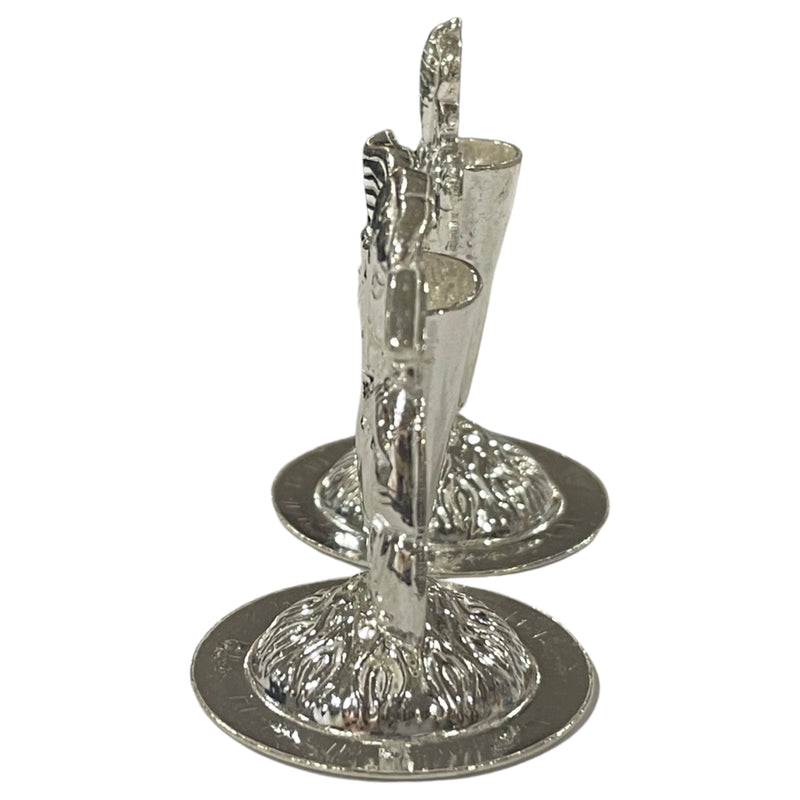 925 Sterling Silver Ganesha & Lakshmi Incense Stick Holder / Agarbatti Stand Pair - Style