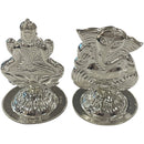 925 Sterling Silver Ganesha & Lakshmi Incense Stick Holder / Agarbatti Stand Pair - Style