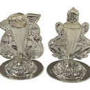 925 Sterling Silver Ganesha & Lakshmi Incense Stick Holder / Agarbatti Stand Pair - Style