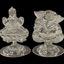 925 Sterling Silver Ganesha & Lakshmi Incense Stick Holder / Agarbatti Stand Pair - Style