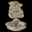 925 Sterling Silver Ganesha Incense Stick Holder & Diya Combo - Style