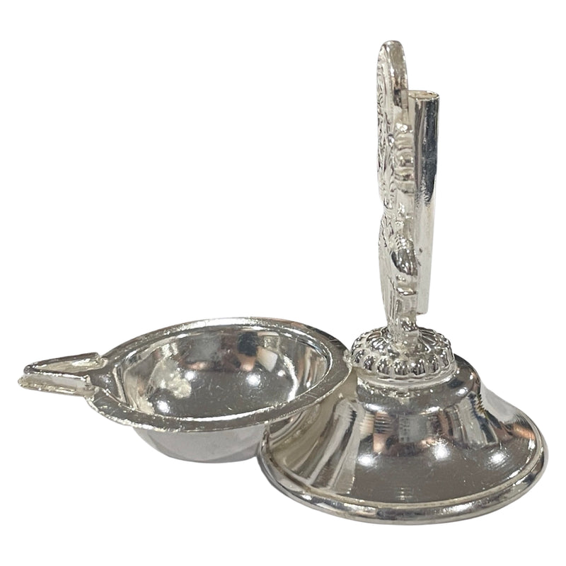 925 Sterling Silver Lakshmi / Laxmi Incense Stick Holder & Diya Combo - Style