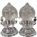 925 Sterling Silver Hallmarked BIG 130ml Capacity ASTHA Lakshmi / Kamakshi Deepak (Diya) Pair