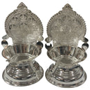 925 Sterling Silver Hallmarked BIG 130ml Capacity ASTHA Lakshmi / Kamakshi Deepak (Diya) Pair