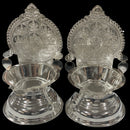 925 Sterling Silver Hallmarked BIG 130ml Capacity ASTHA Lakshmi / Kamakshi Deepak (Diya) Pair