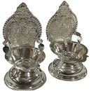 925 Sterling Silver Hallmarked 35ml Capacity Ashta Lakshmi / Kamakshi Deepak (Diya) Pair