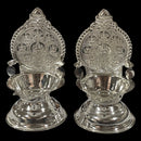 925 Sterling Silver Hallmarked 35ml Capacity Ashta Lakshmi / Kamakshi Deepak (Diya) Pair