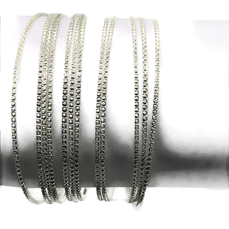 925 Sterling Silver Bangle Bracelet - Set of Twelve - Style