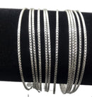 925 Sterling Silver Bangle Bracelet - Set of Twelve - Style