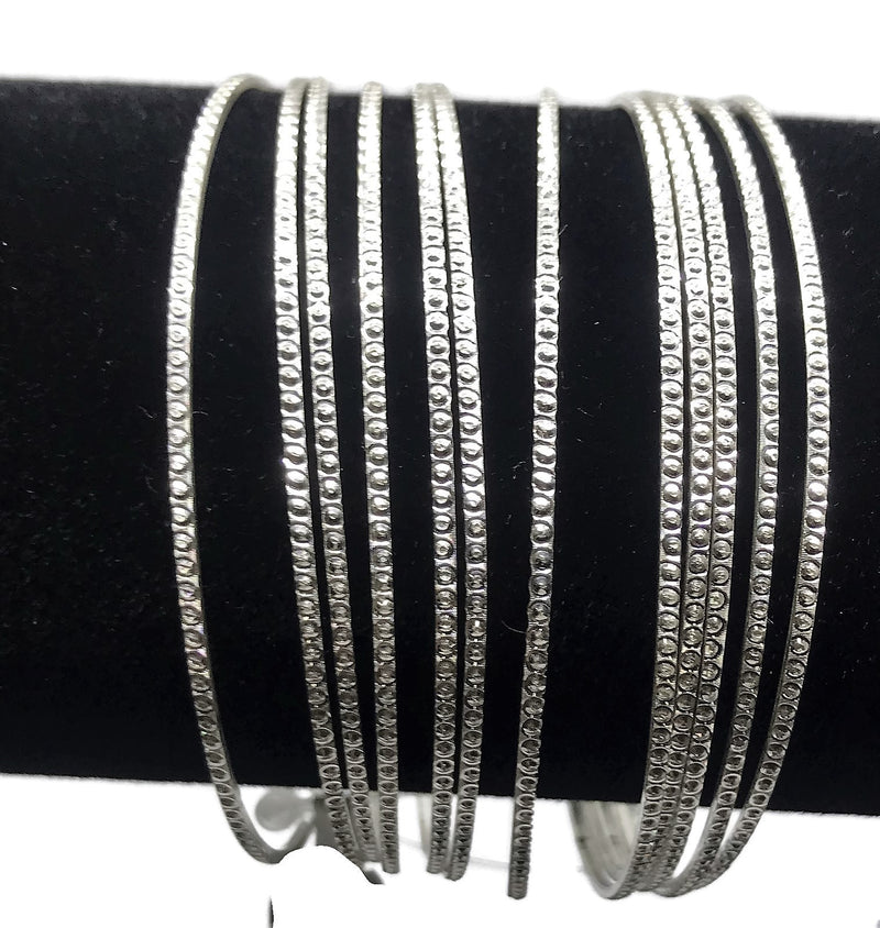 925 Sterling Silver Bangle Bracelet - Set of Twelve - Style