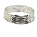 925 Sterling Silver Bangle Bracelet - Set of Thirteen Style