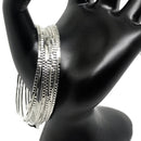 925 Sterling Silver Bangle Bracelet - Set of Twelve(Style