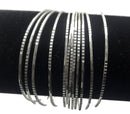 925 Sterling Silver Bangle Bracelet - Set of Twelve(Style