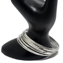 925 Sterling Silver Bangle Bracelet - Set of Twelve(Style