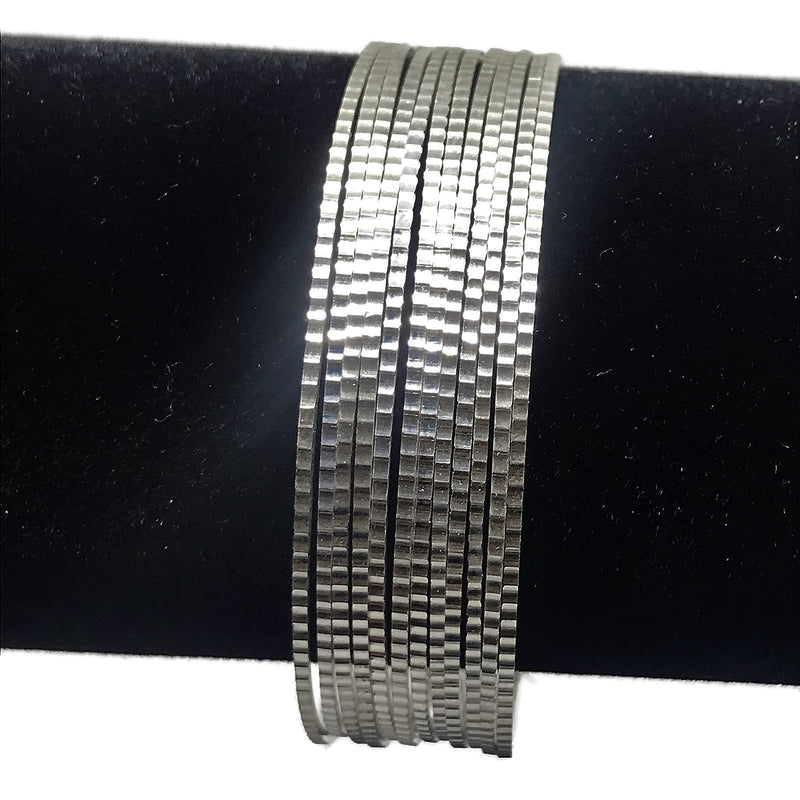 925 Sterling Silver Bangle Bracelet - Set of Twelve(Style