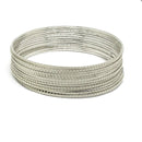 925 Sterling Silver Bangle Bracelet - Set of Twelve(Style