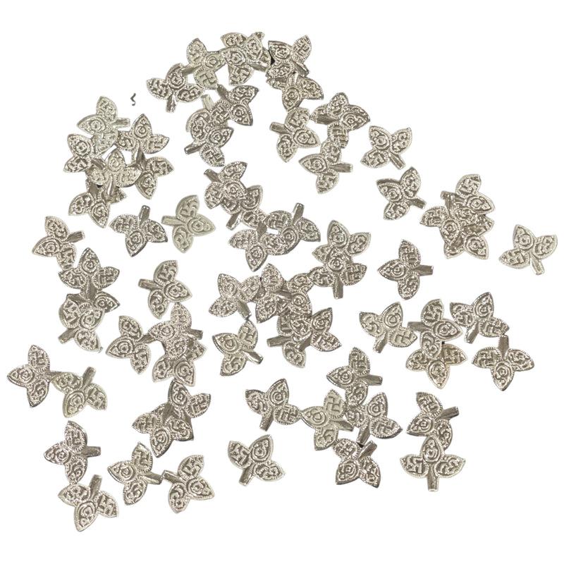 750 Silver Religious Small 0.5 inch Bel Patra / Bilva Leaves (Pack of 108 Leaves) Set
