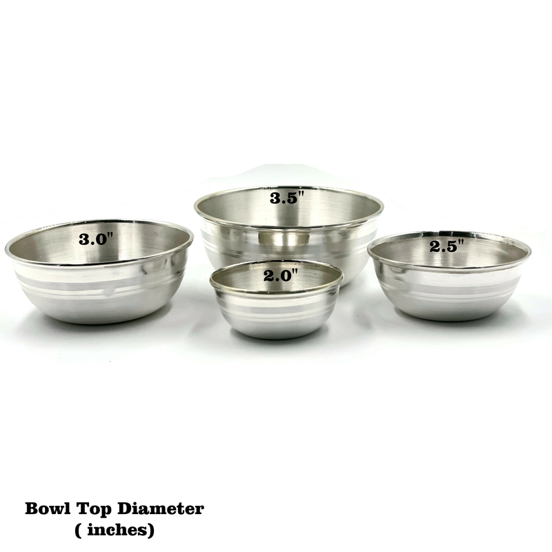 999 Pure Silver 3.0 Inch Bowl  & 2.75 Inch Glass - Designer Set